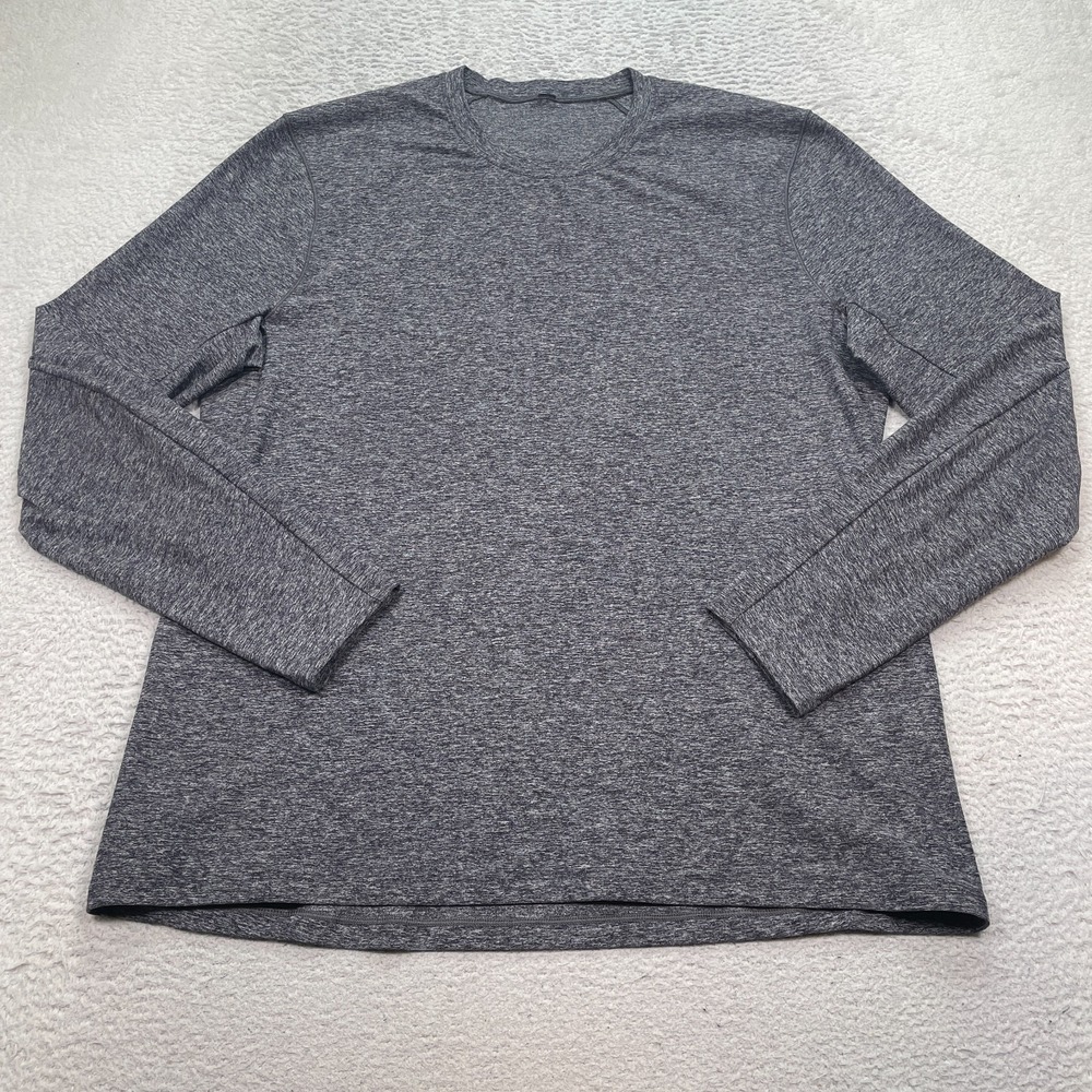 Lululemon Athletic Shirt Men's Size XL Gray Crew Neck Long Sleeve‎ LM3ANASZ40418